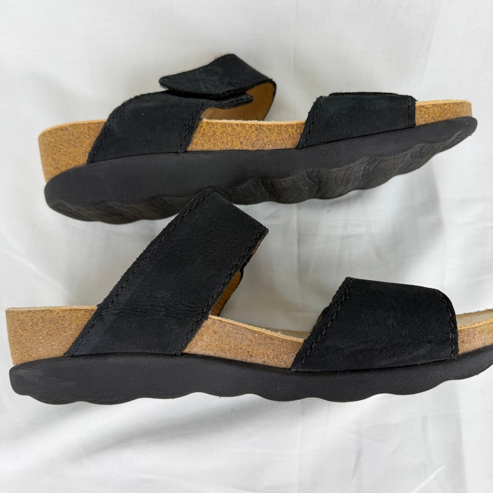 Dansko Maurice Black Nubuck Leather Wedge Slide Sandals Womens 9 - Picture 4 of 10